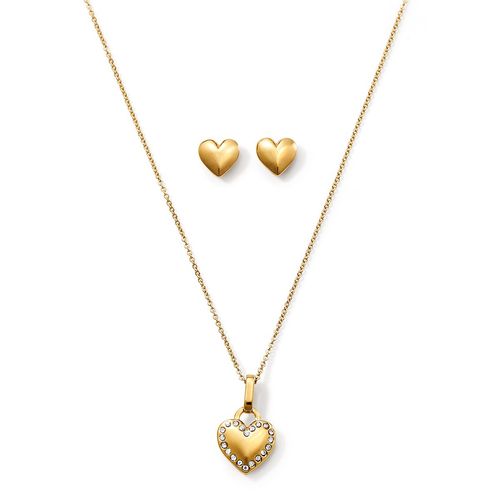 Estuche Collar + Aretes Love Again Gold