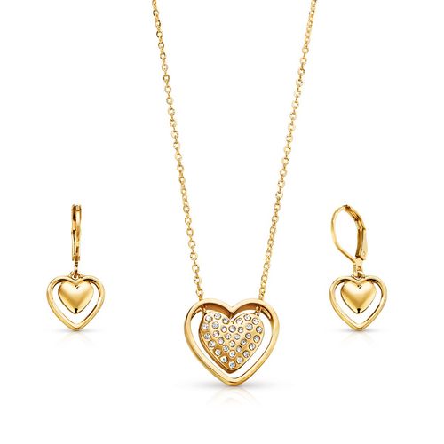 Estuche Collar + Aretes Heart in Gold
