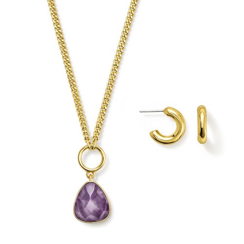 Estuche Collar + Aretes Shining Amethyst